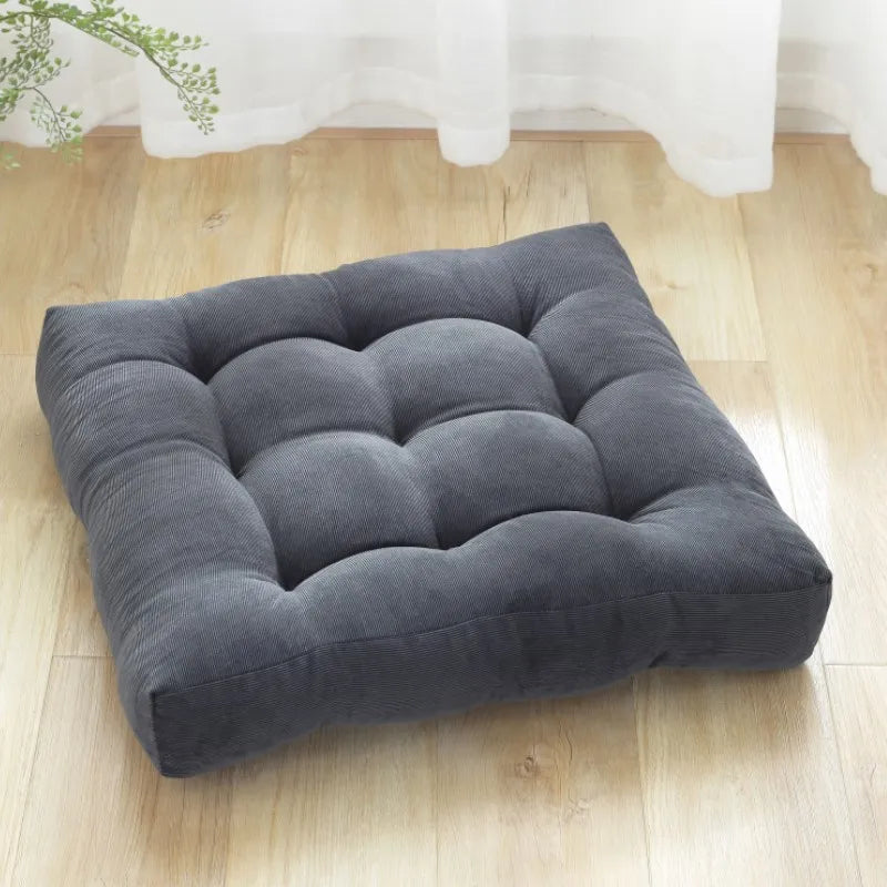 Square Floor Meditation Pillow — Tufted Yoga & Seating Cushion