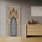 Moroccan Arch Door Mural — Islamic Geometric Wall Sticker