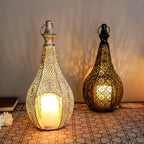 Moroccan Iron Lantern — Hand-Pierced Hanging Candle Holder