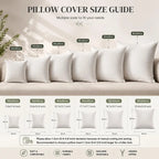 Pillow cover size guide, 30 to 60 cm
