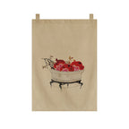 Japanese Tea Room Noren Curtain — Koi Fish & Kanji Calligraphy Panel Set