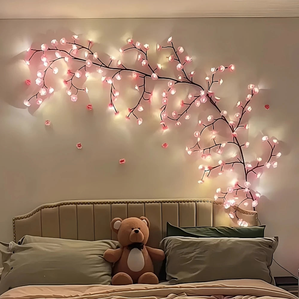 Cherry Blossom Branch LED Fairy Lights — USB Powered