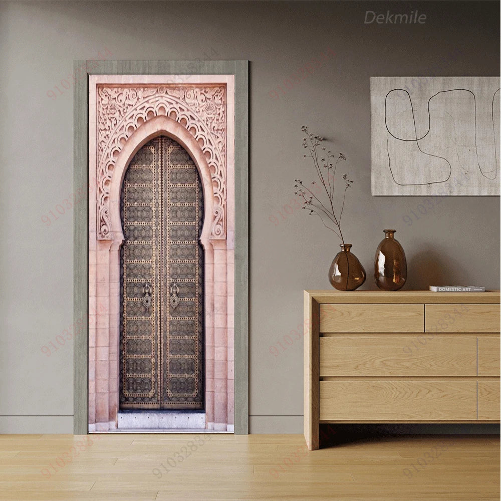 Moroccan Arch Door Mural — Islamic Geometric Wall Sticker