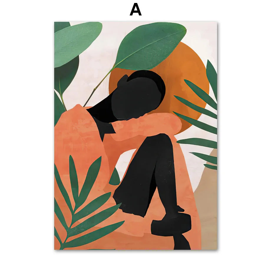 African Woman in Bloom — Canvas Wall Art Print