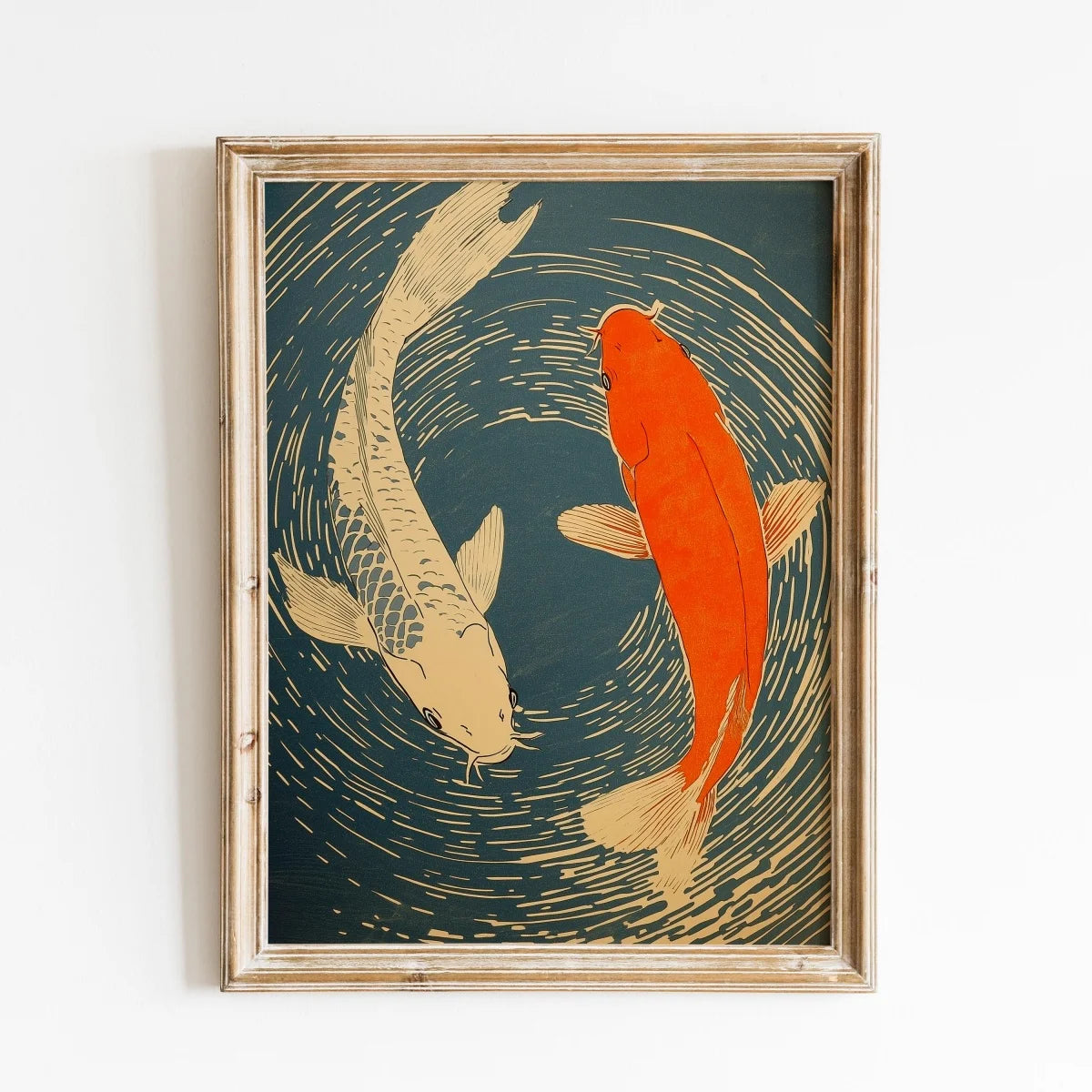 Japanese Koi Fish Canvas Prints Poster Japandi Vintage Fish Aesthetic Art Prints Bedroom Kitchen Home Decor Art Poster Gifts