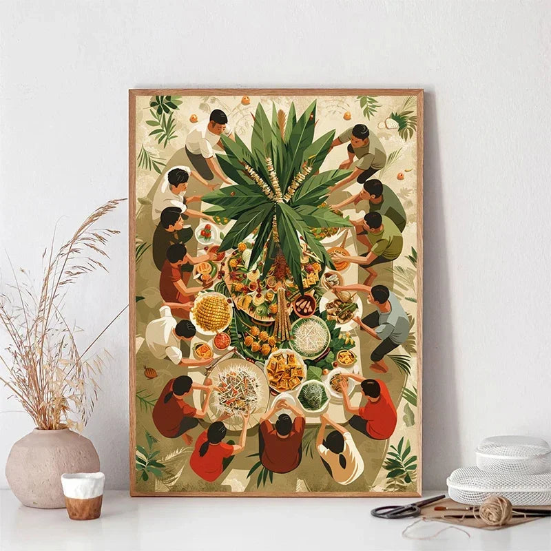Filipino Cuisine Fishing Nature Landscape Posters Wall Art Canvas Painting Posters Prints For Living Room Decor