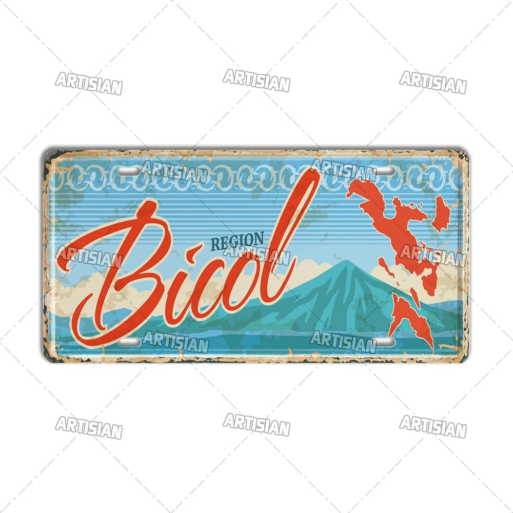 Philippines City Landmark Metal Sign — Decorative Wall Plate