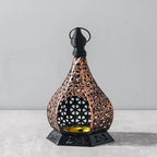 Moroccan Iron Lantern — Hand-Pierced Hanging Candle Holder