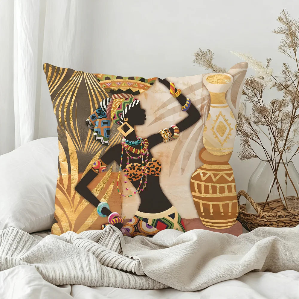 African Tribal Elephant Cushion Cover