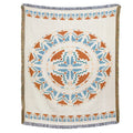 Mexican Striped Boho Blanket — Linen Throw with Tassels