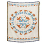Mexican Striped Boho Blanket — Linen Throw with Tassels