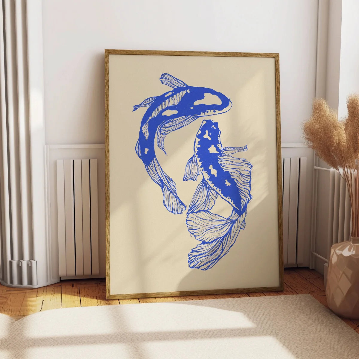 Japanese Koi Fish Canvas Prints Poster Japandi Vintage Fish Aesthetic Art Prints Bedroom Kitchen Home Decor Art Poster Gifts