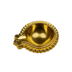Scalloped Gold Diya Lamps, Set of 4 — Indian Oil Lamps for Diwali & Holiday Lighting