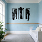 Safari Animal Metal Wall Art Set — 3-Piece Elephant, Giraffe & Zebra Décor