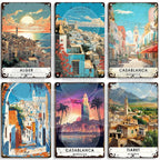 Maghreb Cityscape Metal Sign — North African Travel Wall Décor