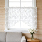 Lace Butterfly Sheer Curtain — French Rod Pocket Window Drape