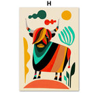 Abstract Wildlife Canvas Print — Geometric Animal Wall Art