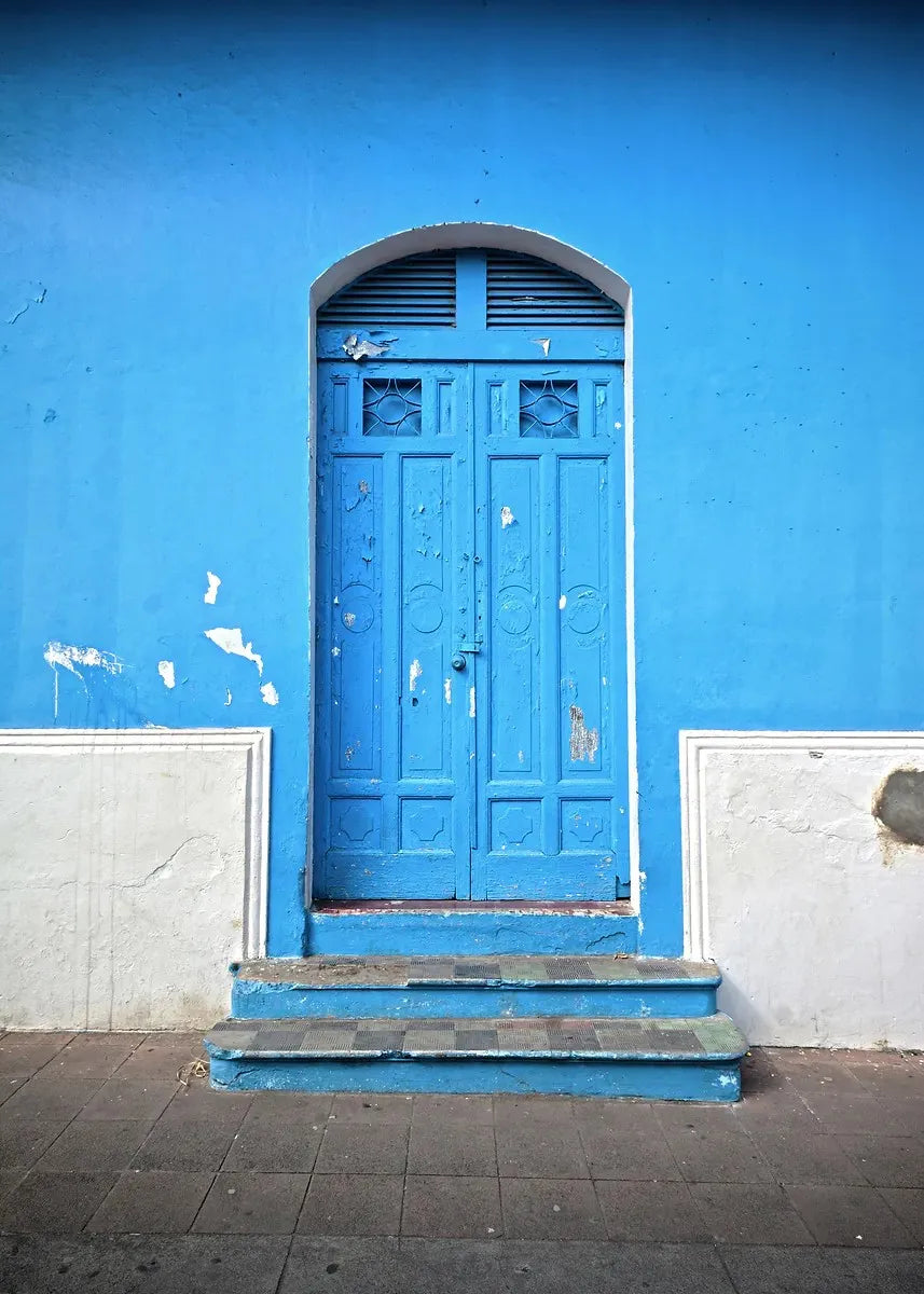 Moroccan Blue Door Canvas Print — Chefchaouen & North African Wall Art