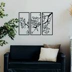 Peach Blossom Metal Wall Art — Japanese Floral Home Décor