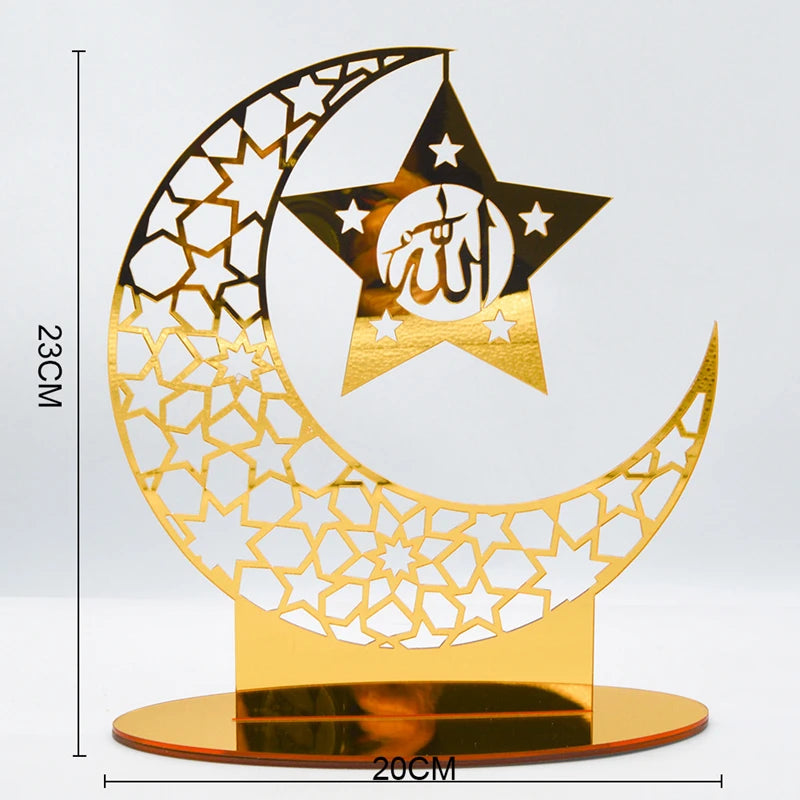 Ramadan & Eid Acrylic Tabletop Ornament – Islamic Home Décor Stand