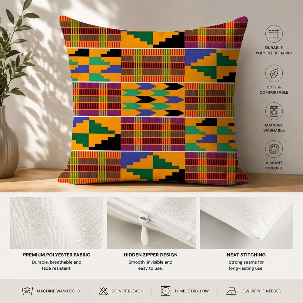 Cushion cover fabric, zipper and care details