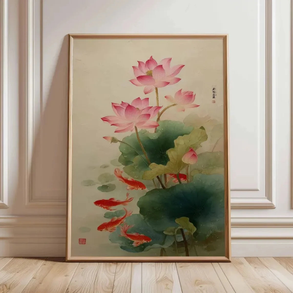 Japanese Koi Fish Canvas Prints Poster Japandi Vintage Fish Aesthetic Art Prints Bedroom Kitchen Home Decor Art Poster Gifts