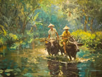 Filipino Landscape Canvas Print — Cuisine, Fishing & Nature Wall Art
