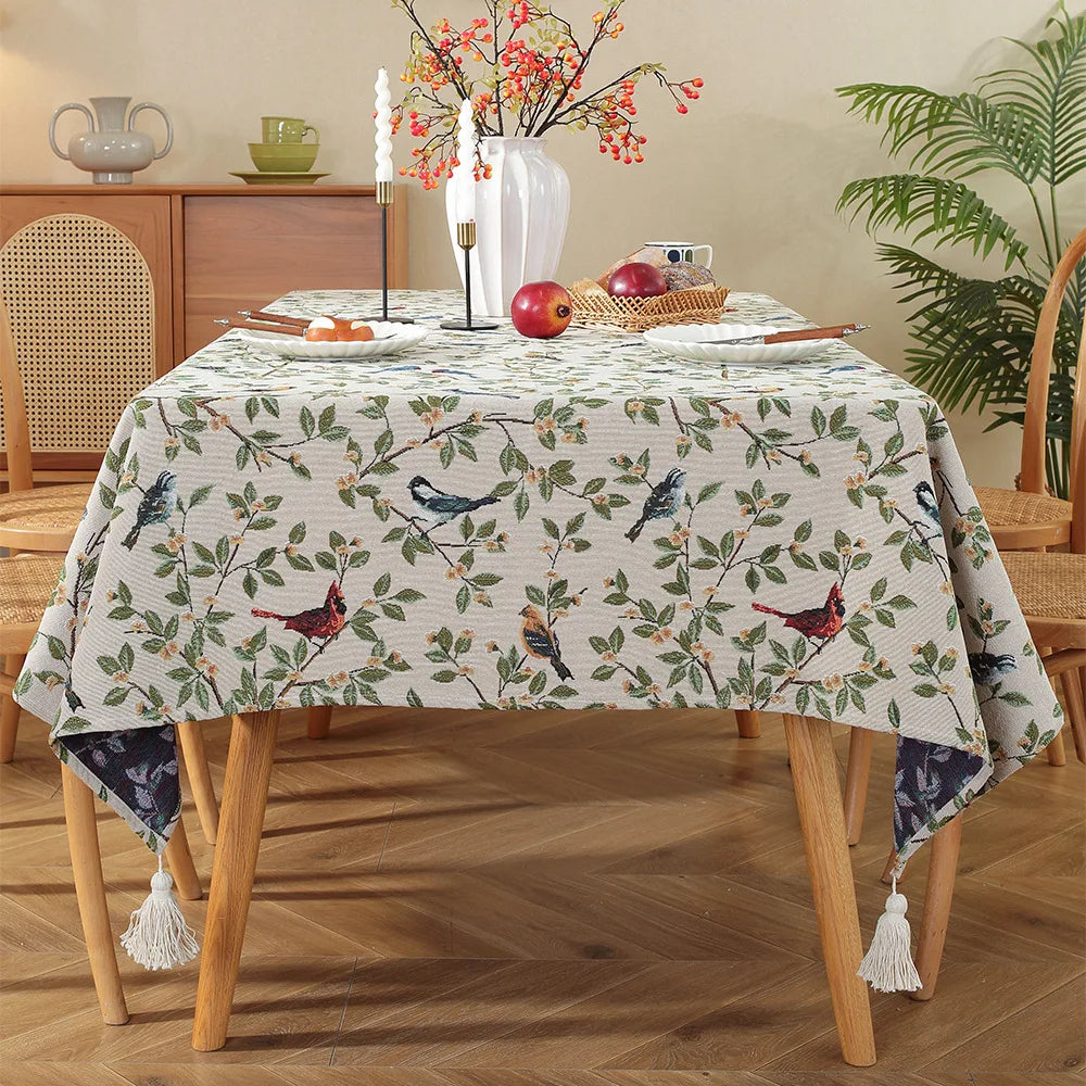 Moroccan Floral Tablecloth — Vintage Pattern Rectangular Table Cover