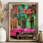 Havana Cuba Travel Poster Canvas Print — Latin Heritage Wall Art