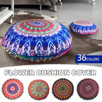 Moroccan Mandala Floor Cushion Cover — Round Bohemian Tatami Seat Cover