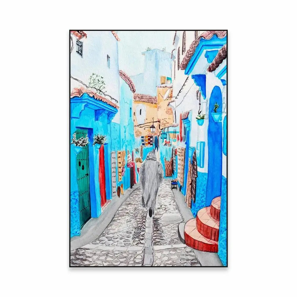 Morocco Travel Canvas Print — Chefchaouen Blue City & Moroccan Landscapes