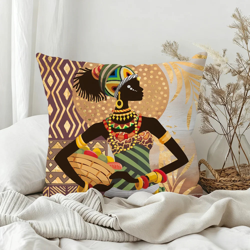 African Tribal Elephant Cushion Cover