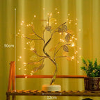 Golden Leaf LED Tree Light — Touch Copper Wire Night Lamp