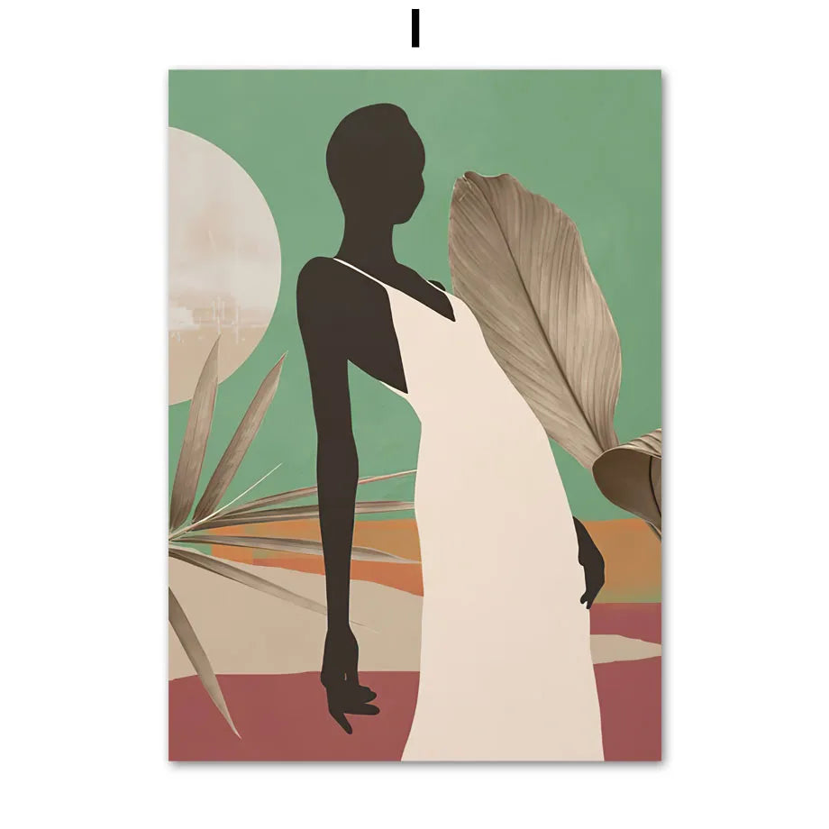 African Woman in Bloom — Canvas Wall Art Print