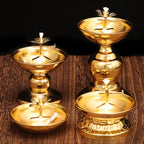 Brass Butter Oil Lamp — Traditional Buddhist Prayer Light