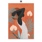 African Woman in Bloom — Canvas Wall Art Print