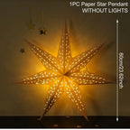 Hollow Star Paper Lantern — Hanging Star Pendant for Christmas & Eid