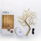 Golden Leaf LED Tree Light — Touch Copper Wire Night Lamp