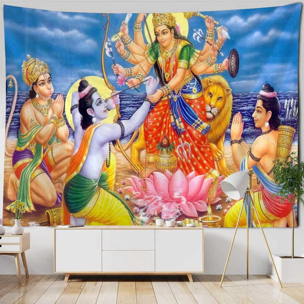Buddha Meditation Tapestry — Indian Boho Wall Hanging