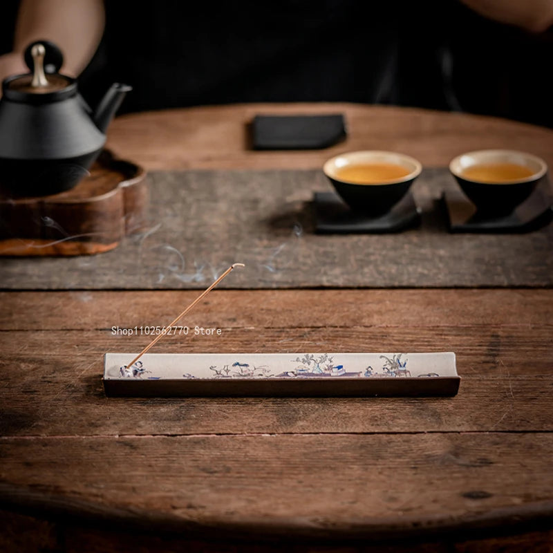 Zen Ceramic Incense Burner — Handmade Enamel Aromatherapy Holder