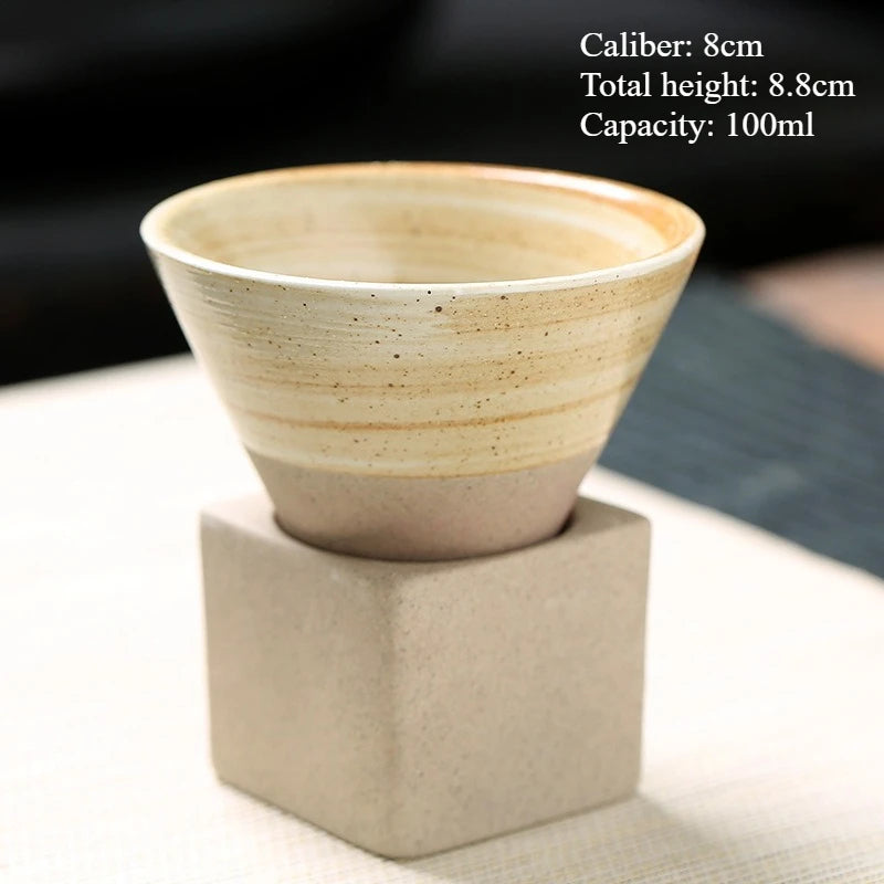 Japanese Pottery Tea Cup — Rustic Ceramic Coffee Mug