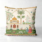 Indian Style Cushion Covers With Palace And Women Patterns Polyester pillowcase, sofa decorative cushion cov Headboard Pillow