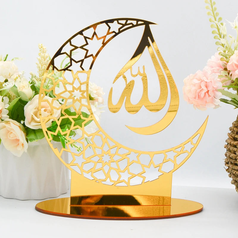 Ramadan & Eid Acrylic Tabletop Ornament – Islamic Home Décor Stand