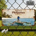 Vintage Philippines "Islands of Joy" Metal Wall Sign — Decorative Aluminum Plate