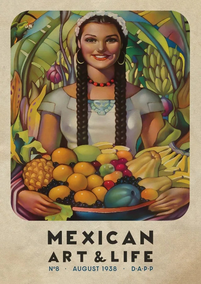 Mexican Art & Life Vintage Poster — 1938 Magazine Cover Canvas Print
