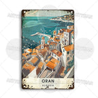 Maghreb Cityscape Metal Sign — North African Travel Wall Décor