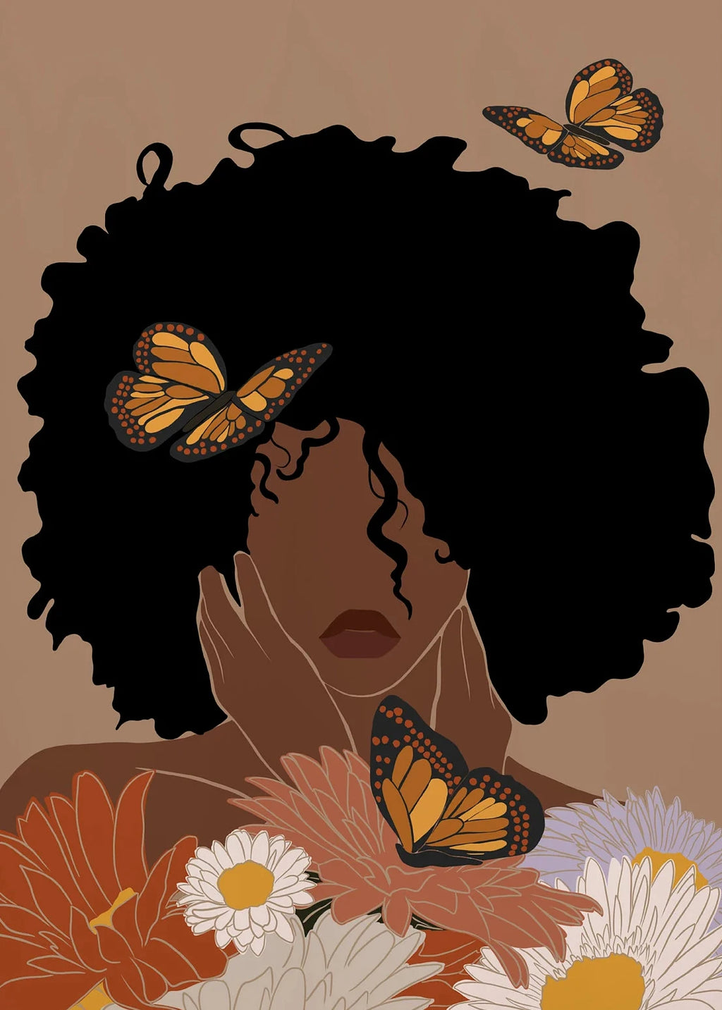 Flower Crown — African Woman Canvas Print
