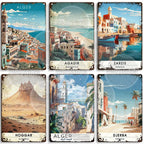 Maghreb Cityscape Metal Sign — North African Travel Wall Décor