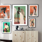 African Woman in Bloom — Canvas Wall Art Print