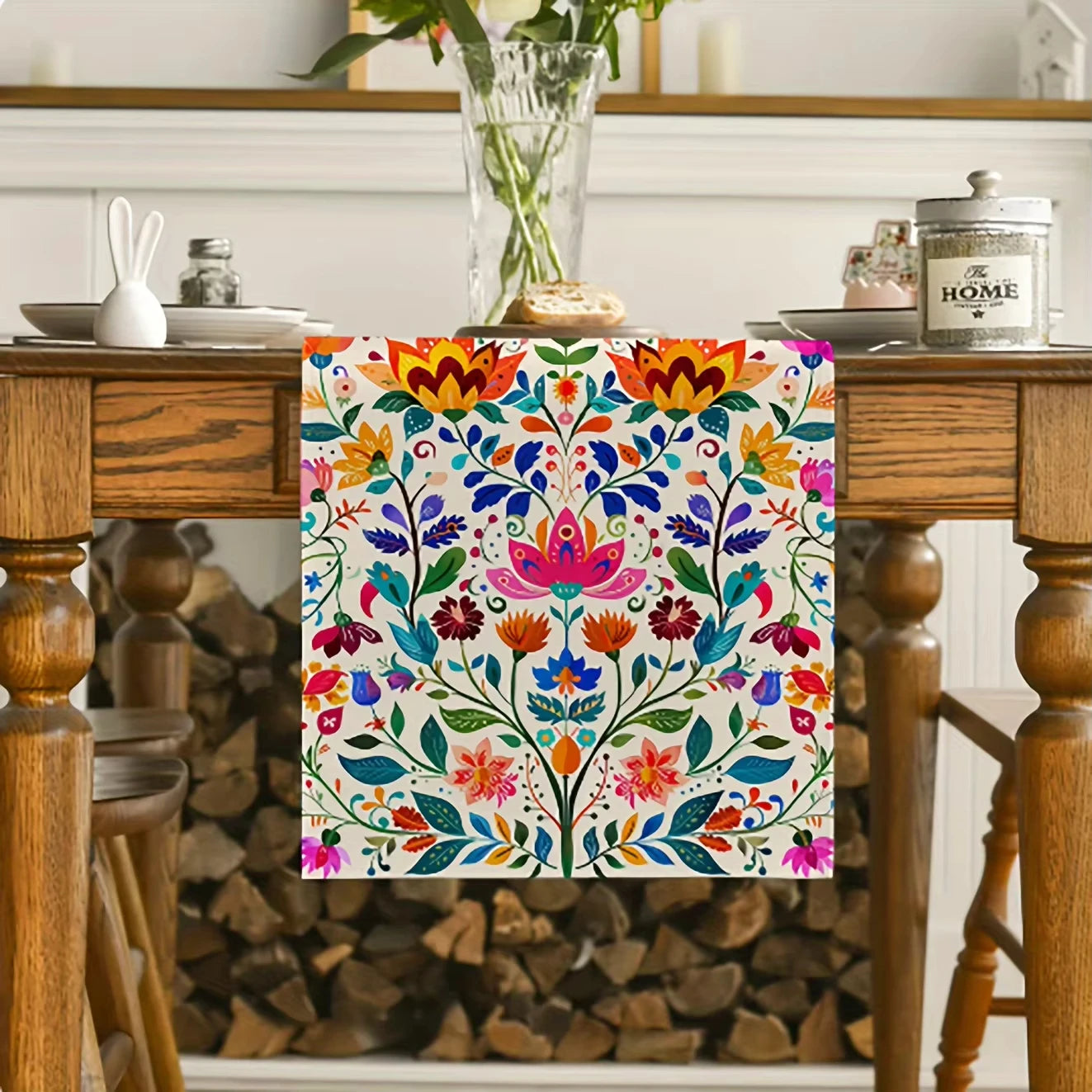 Folk Art Floral Table Runner — Boho Latin Style